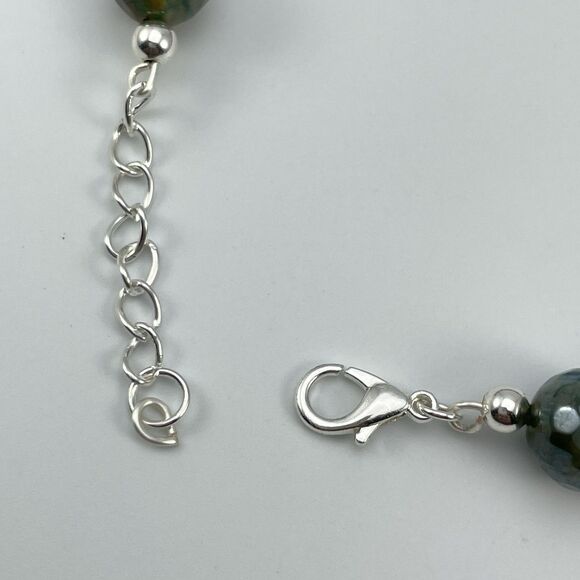 Rainbow Plated Quartz Agate Hematite Stone Beaded Bracelet Artisan Boho New - Picture 4 of 6